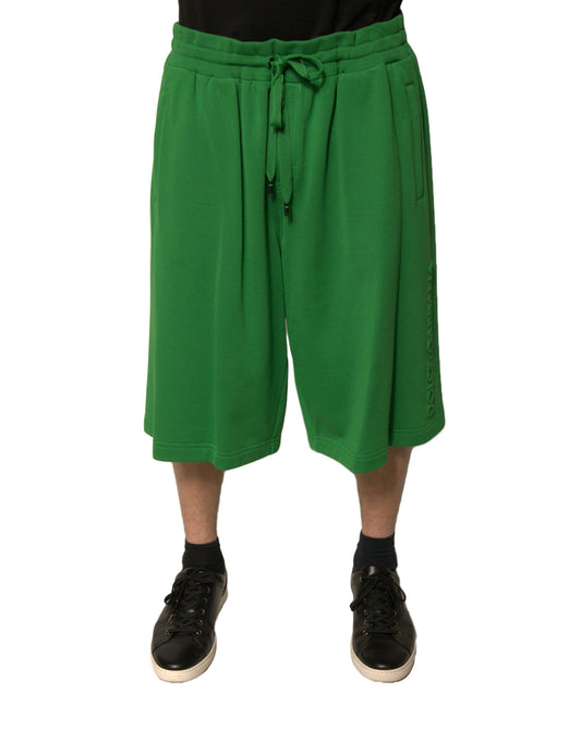 Bermudas de mezcla de algodón verde para hombre