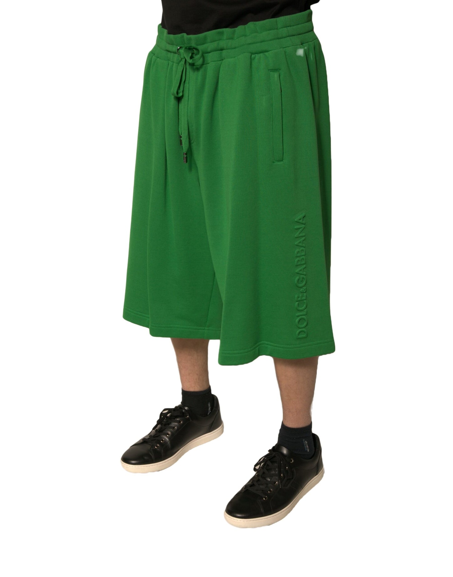 Bermudas de mezcla de algodón verde para hombre