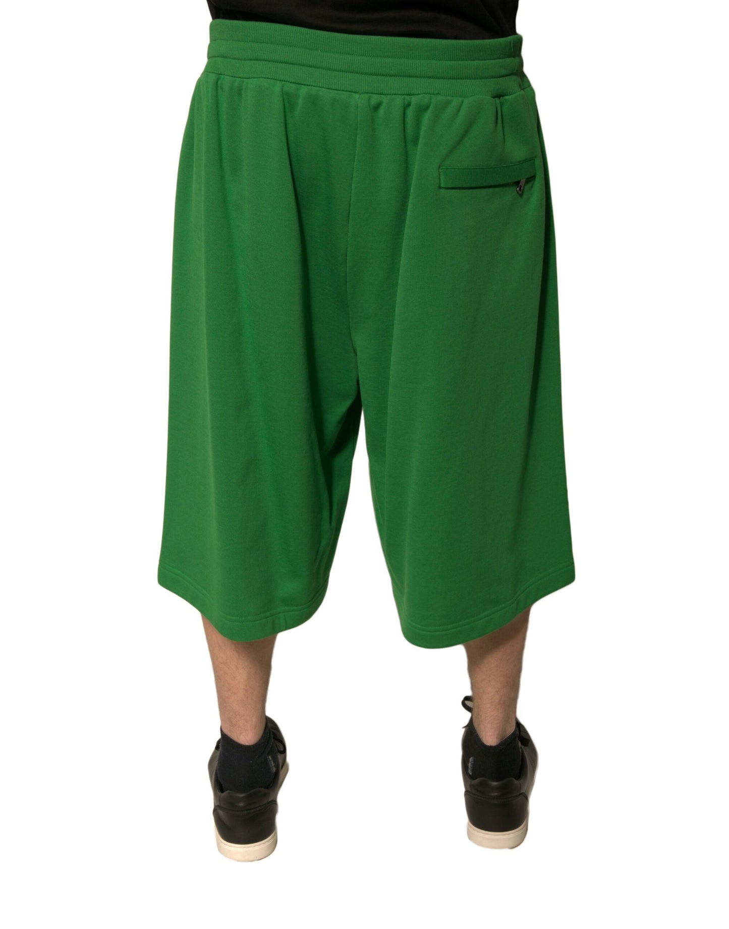 Bermudas de mezcla de algodón verde para hombre