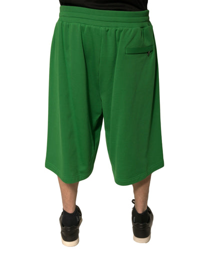 Bermudas de mezcla de algodón verde para hombre