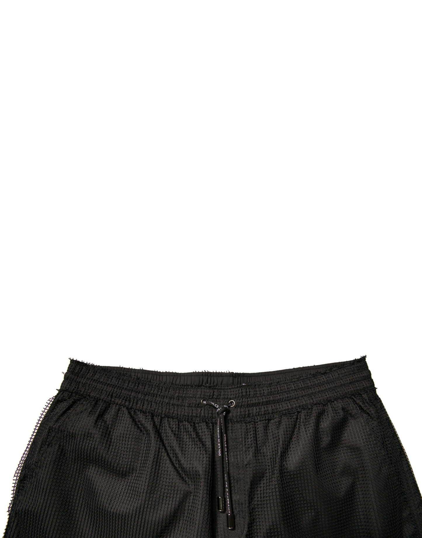 Pantalones cortos de cintura media de jersey de poliéster negro