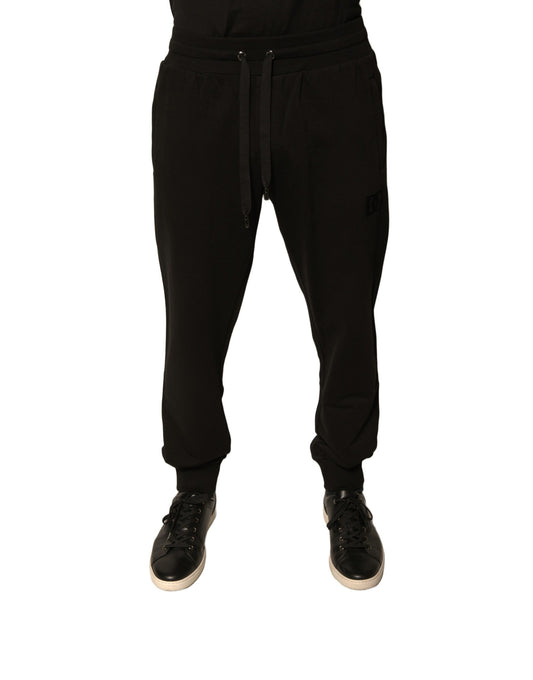 Pantalones deportivos negros de algodón para hombre