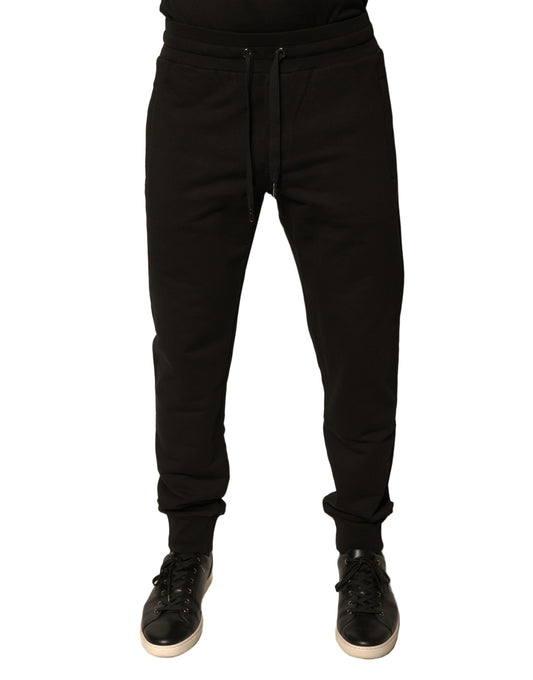 Pantalones deportivos negros de algodón para hombre