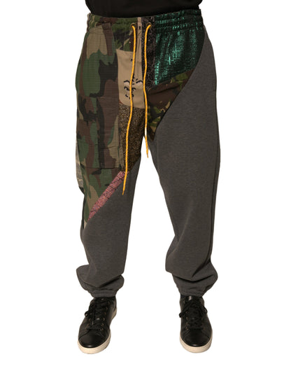 Pantalones deportivos de algodón con parches multicolores