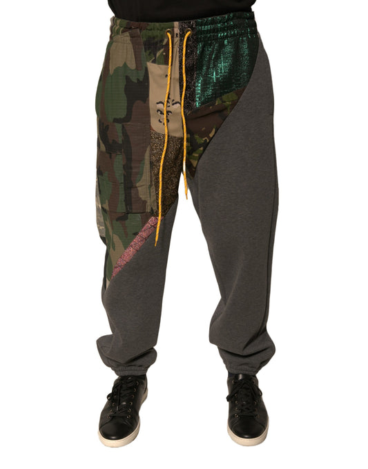 Pantalones deportivos de algodón con parches multicolores