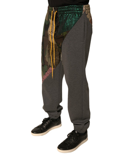 Pantalones deportivos de algodón con parches multicolores