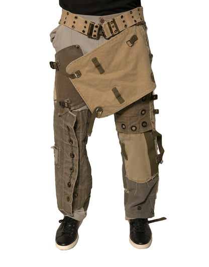 Pantalones cargo de vuelo reconstruidos multicolores