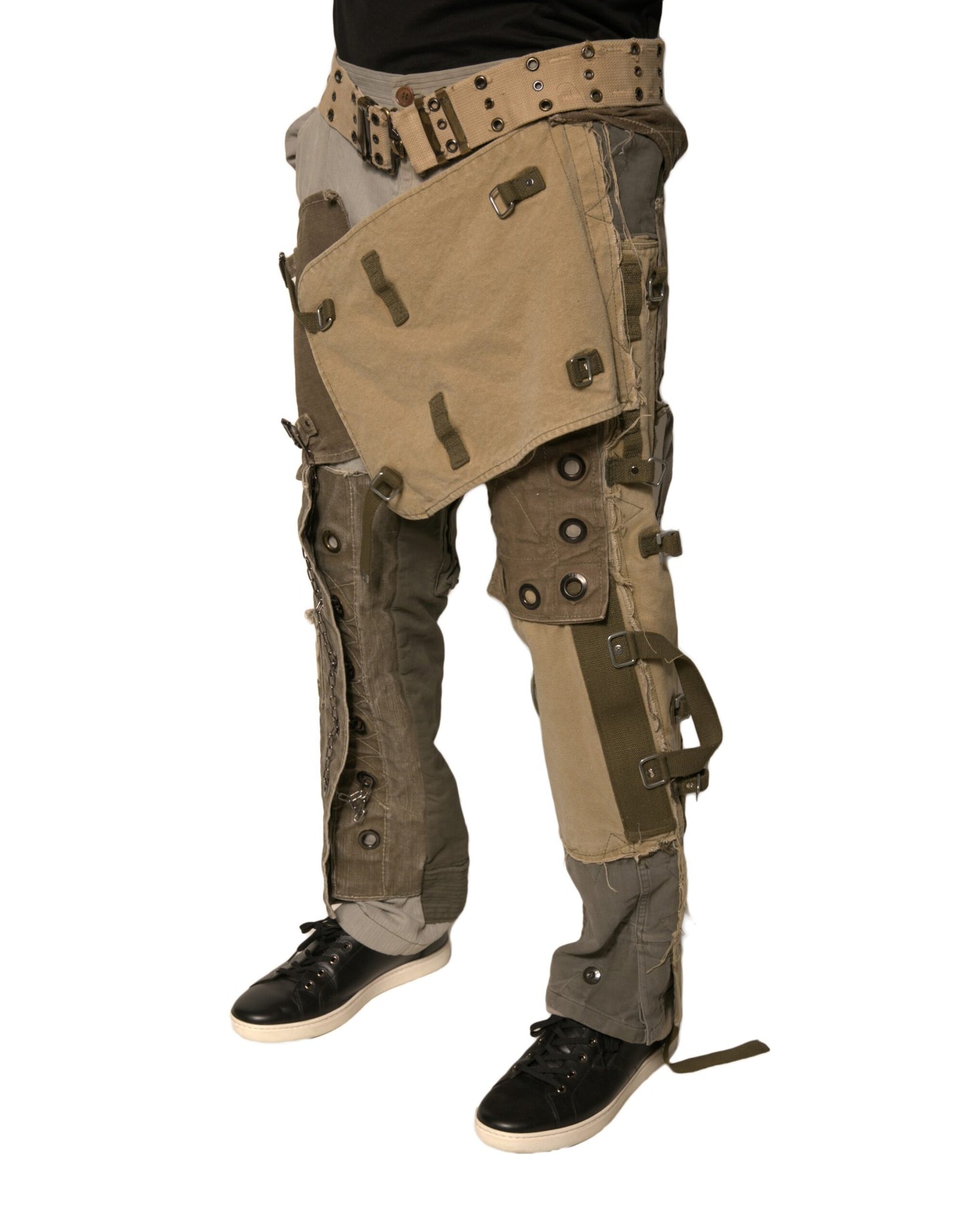 Pantalones cargo de vuelo reconstruidos multicolores