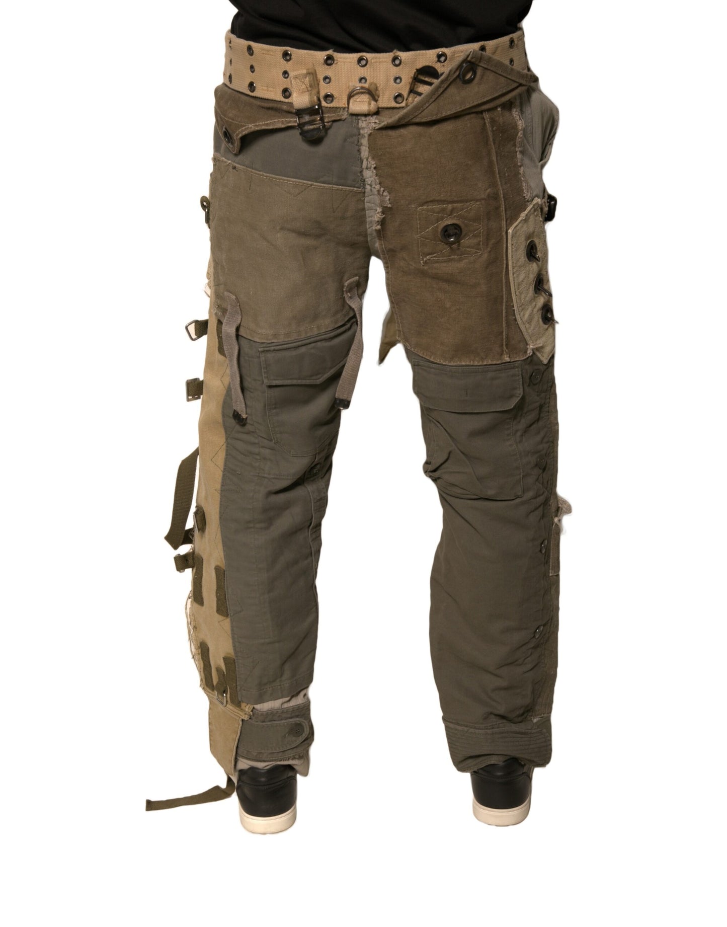 Pantalones cargo de vuelo reconstruidos multicolores
