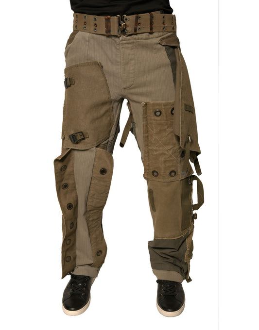 Pantalones cargo de vuelo reconstruidos multicolores