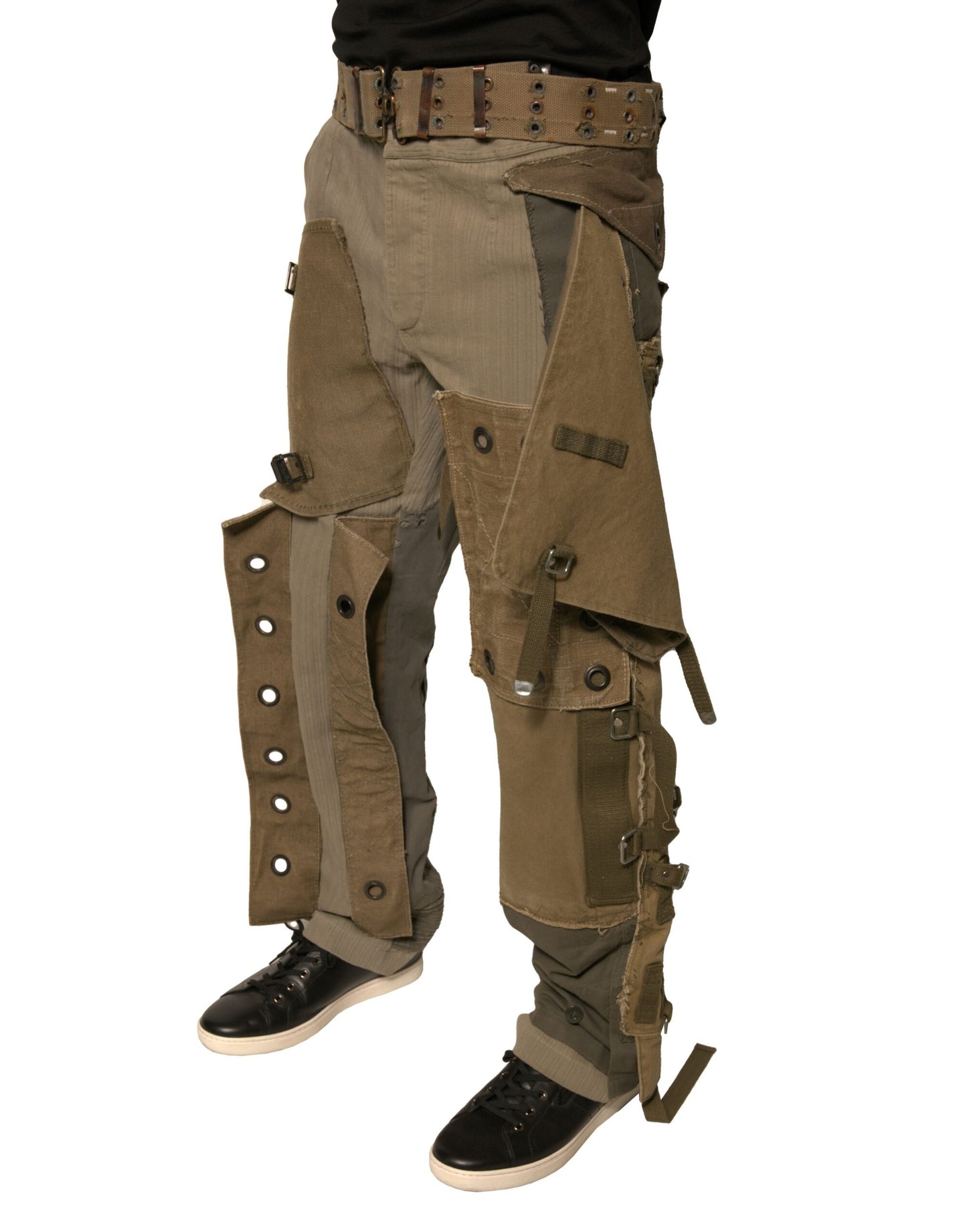 Pantalones cargo de vuelo reconstruidos multicolores