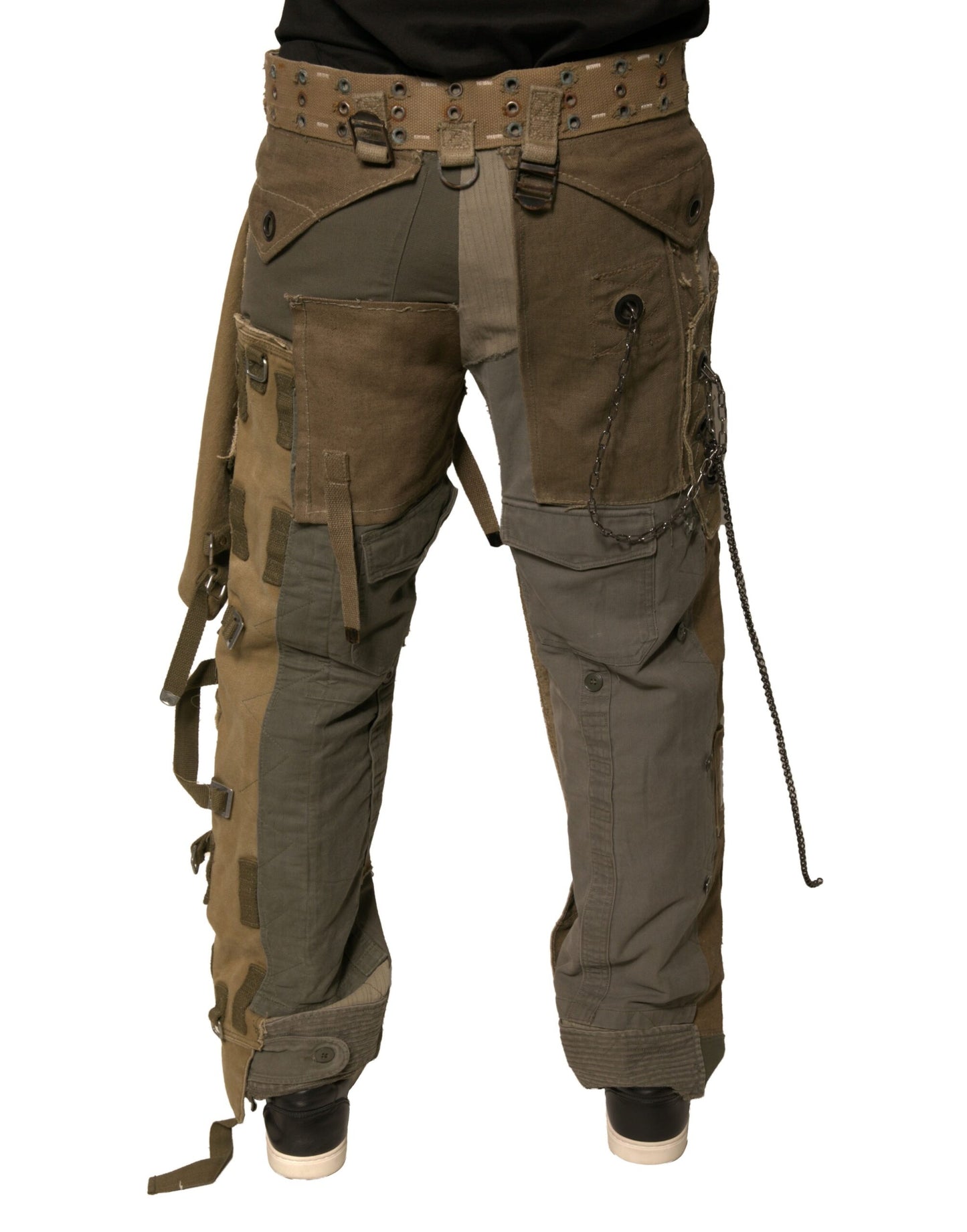 Pantalones cargo de vuelo reconstruidos multicolores