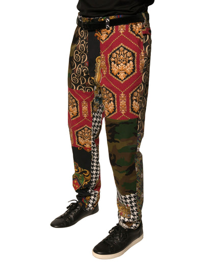 Pantalones de vestir para hombre con parches multicolores