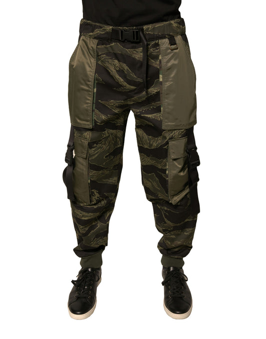 Pantalones cargo deportivos de algodón verde