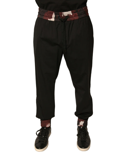 Pantalones deportivos de lana con estampado de camuflaje negro