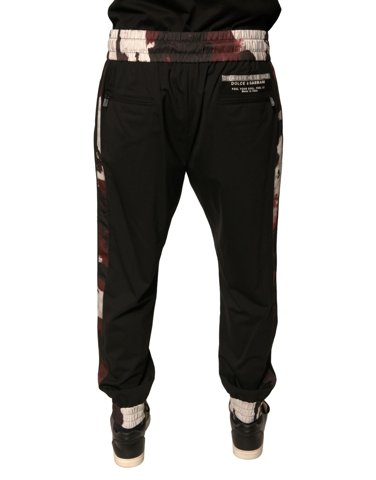 Pantalones deportivos de lana con estampado de camuflaje negro