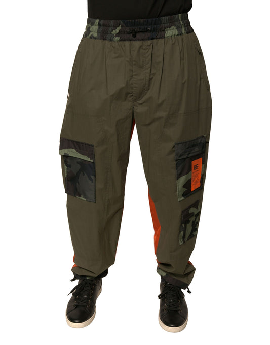 Pantalones cargo deportivos con estampado de camuflaje multicolor
