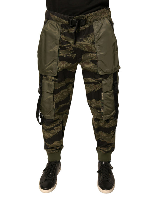 Pantalones cargo deportivos de algodón verde