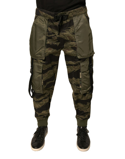 Pantalones cargo deportivos de algodón verde