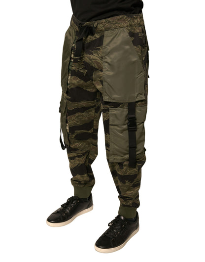 Pantalones cargo deportivos de algodón verde