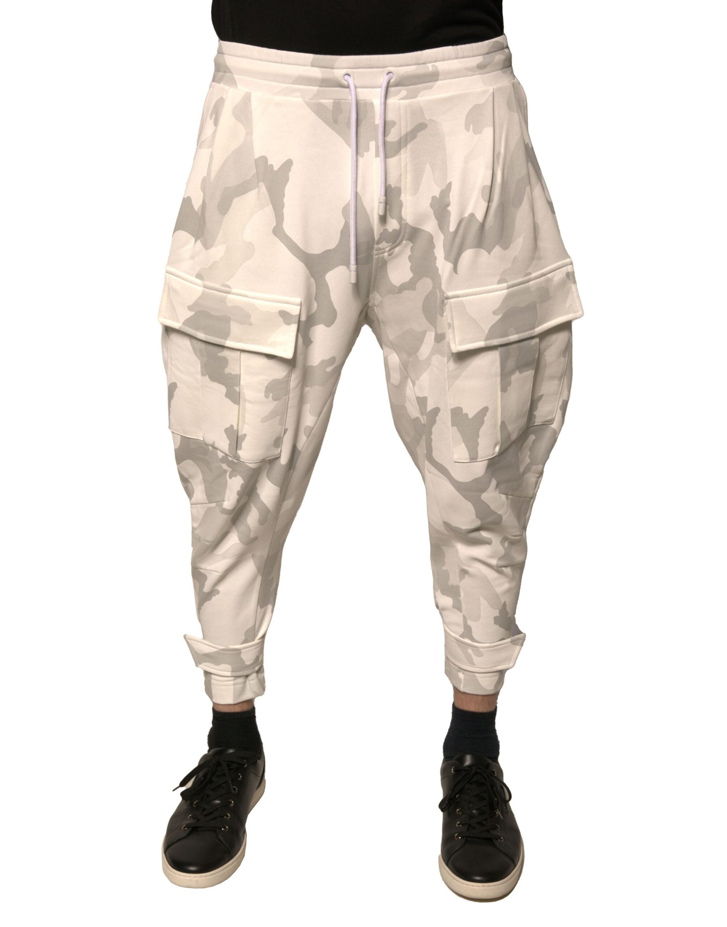 Pantalones cargo deportivos de camuflaje blanco
