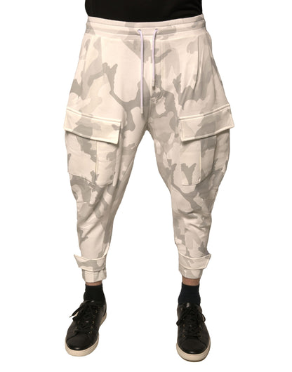 Pantalones cargo deportivos de camuflaje blanco