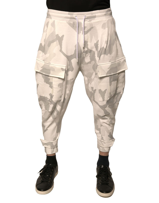 Pantalones cargo deportivos de camuflaje blanco