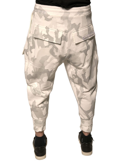 Pantalones cargo deportivos de camuflaje blanco