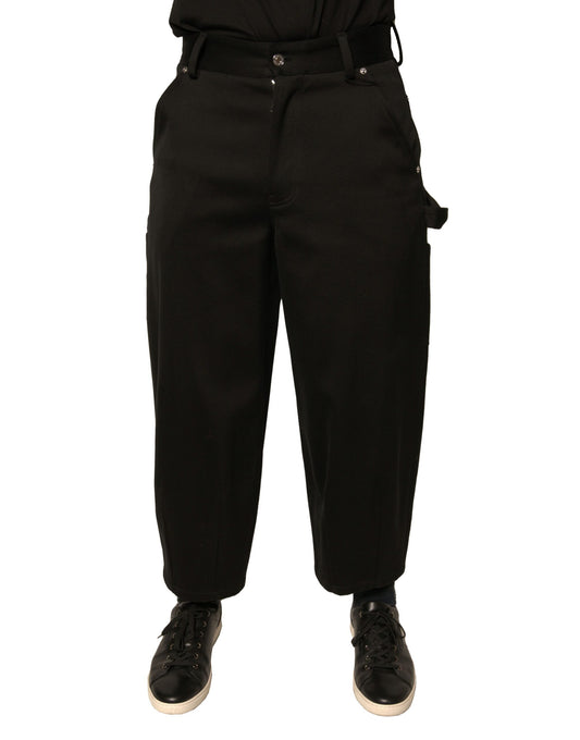 Pantalones cortos de algodón negro de cintura media