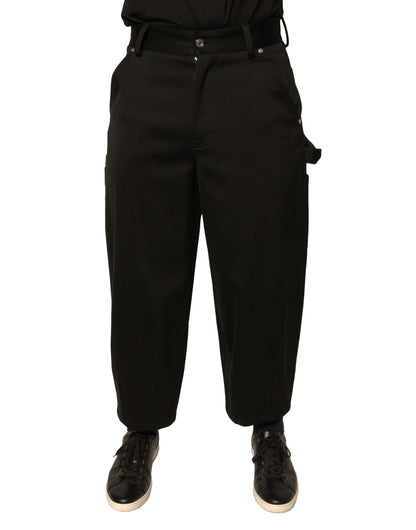 Pantalones cortos de algodón negro de cintura media