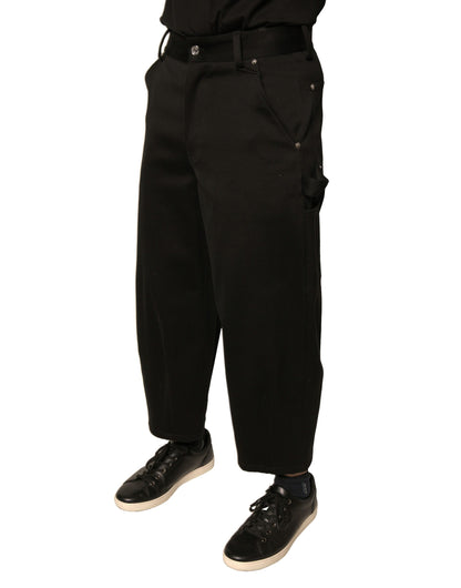 Pantalones cortos de algodón negro de cintura media
