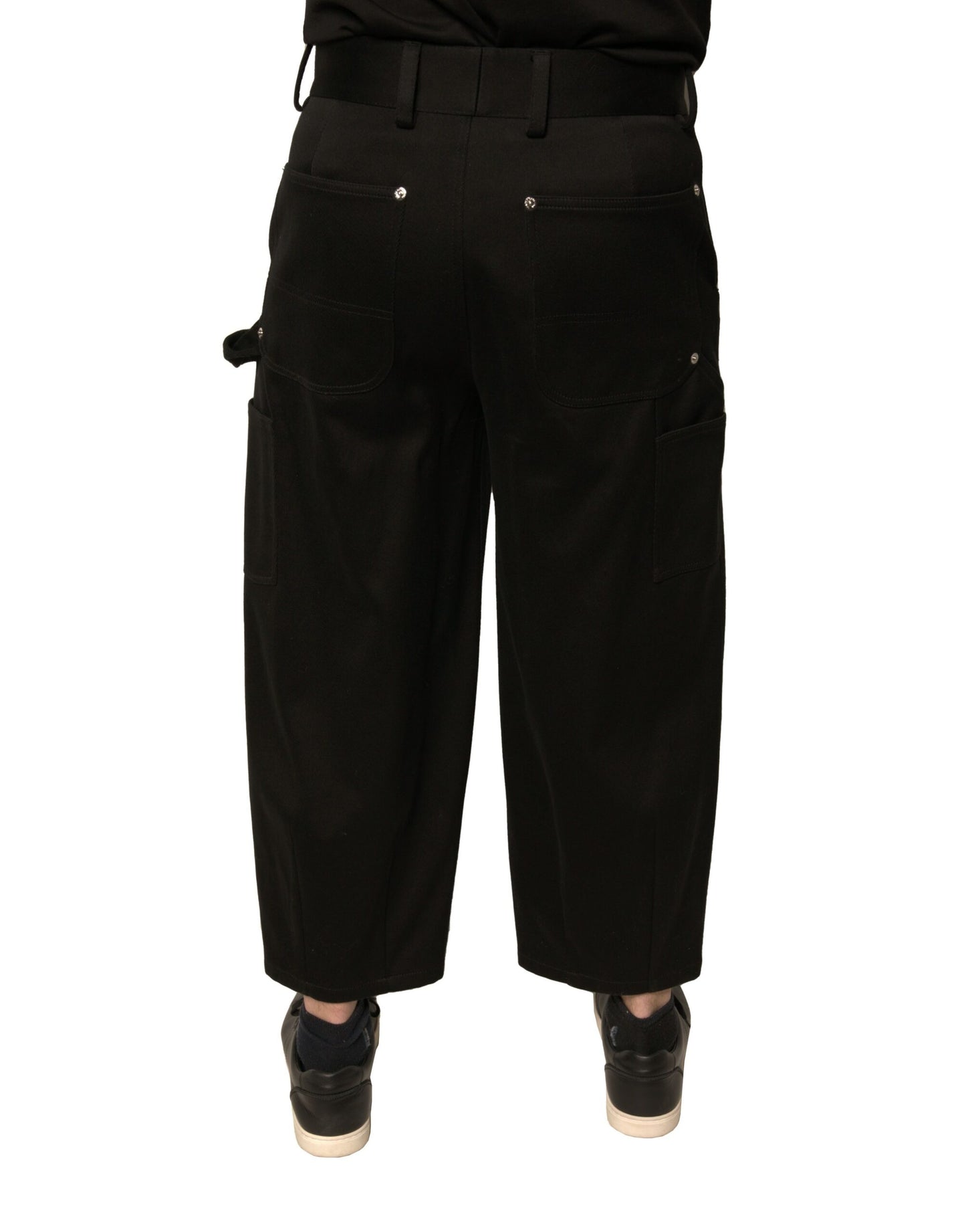 Pantalones cortos de algodón negro de cintura media