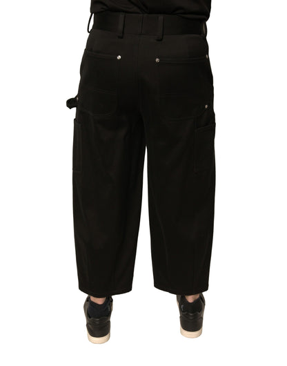 Pantalones cortos de algodón negro de cintura media