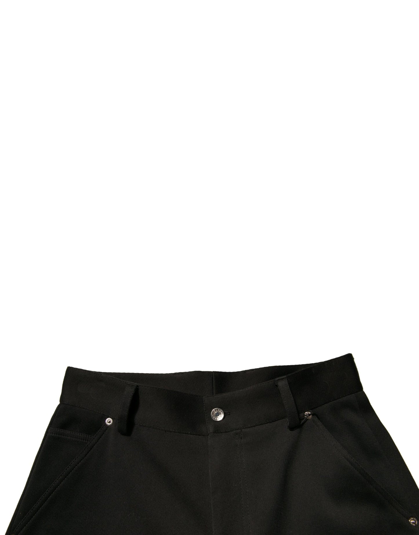 Pantalones cortos de algodón negro de cintura media