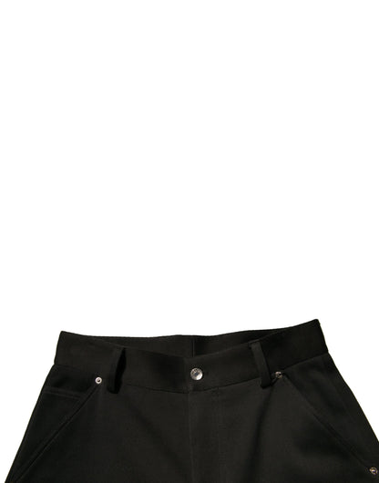 Pantalones cortos de algodón negro de cintura media