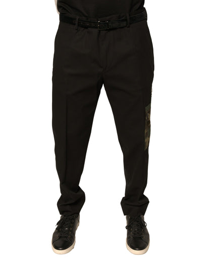 Pantalones cargo casuales de algodón negro para hombre
