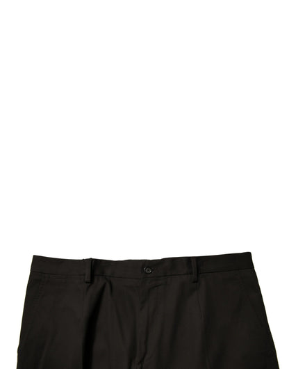 Pantalones cargo casuales de algodón negro para hombre