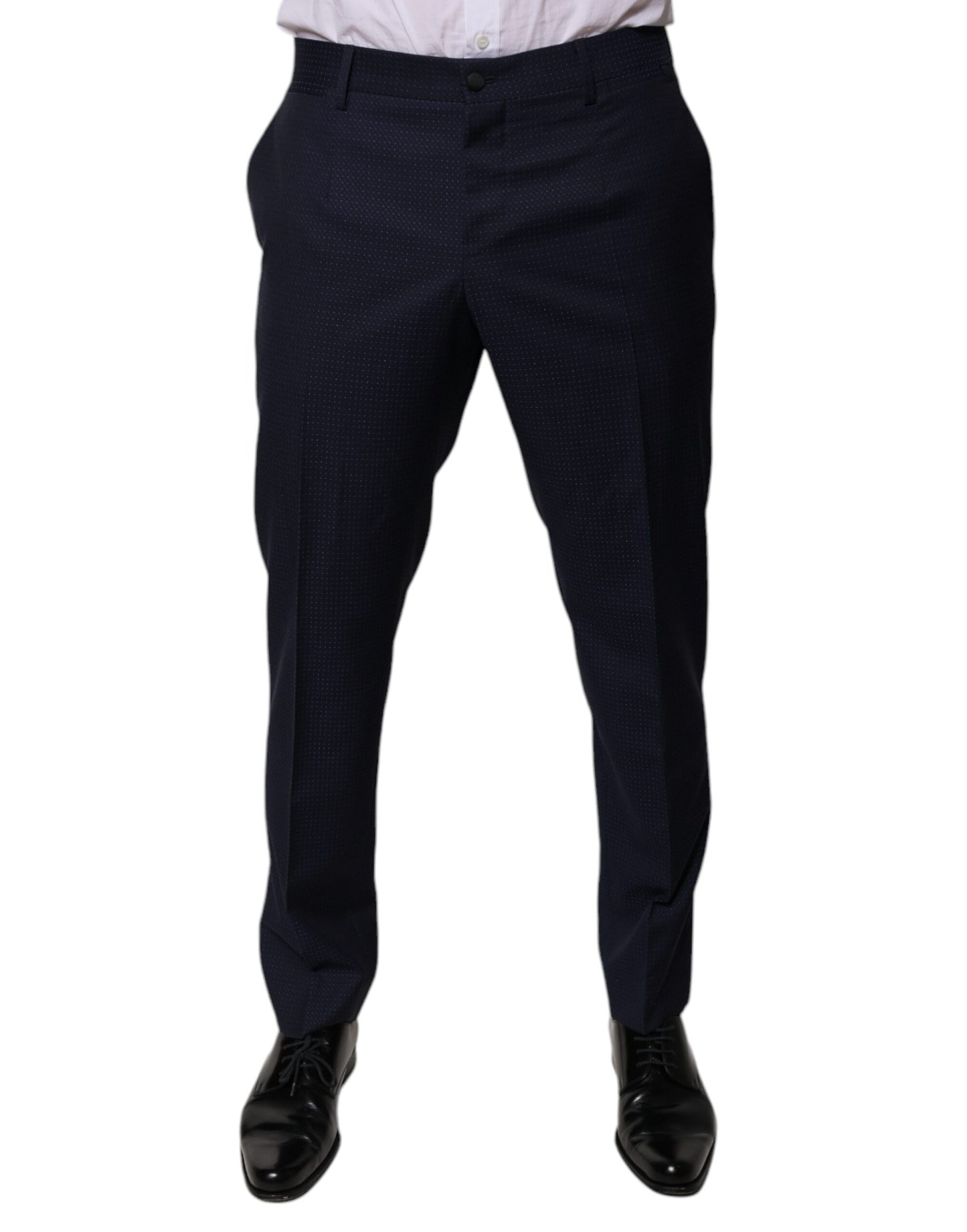 Pantalones de vestir de algodón azul oscuro para hombre