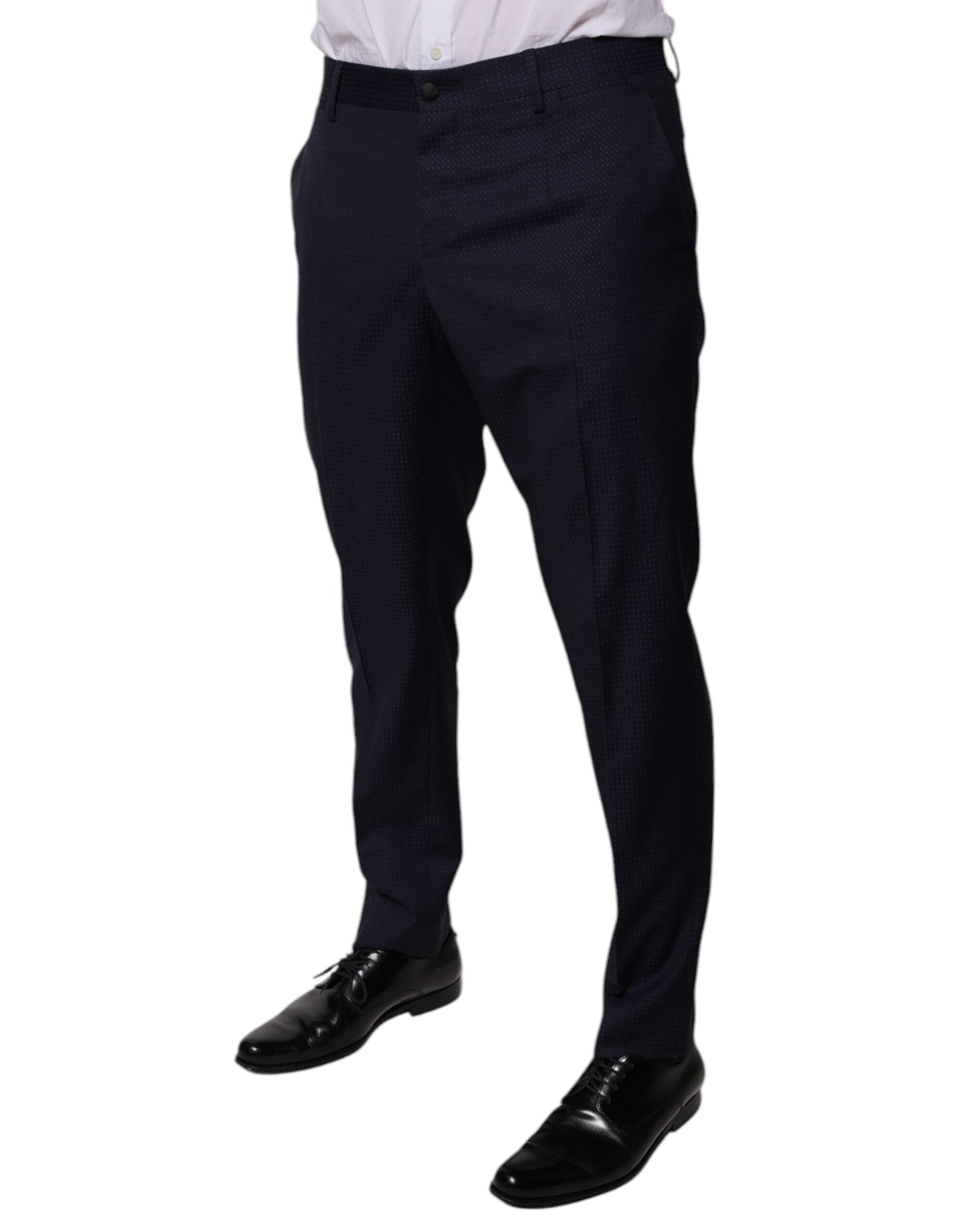 Pantalones de vestir de algodón azul oscuro para hombre
