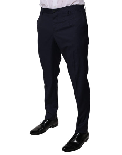 Pantalones de vestir de algodón azul oscuro para hombre