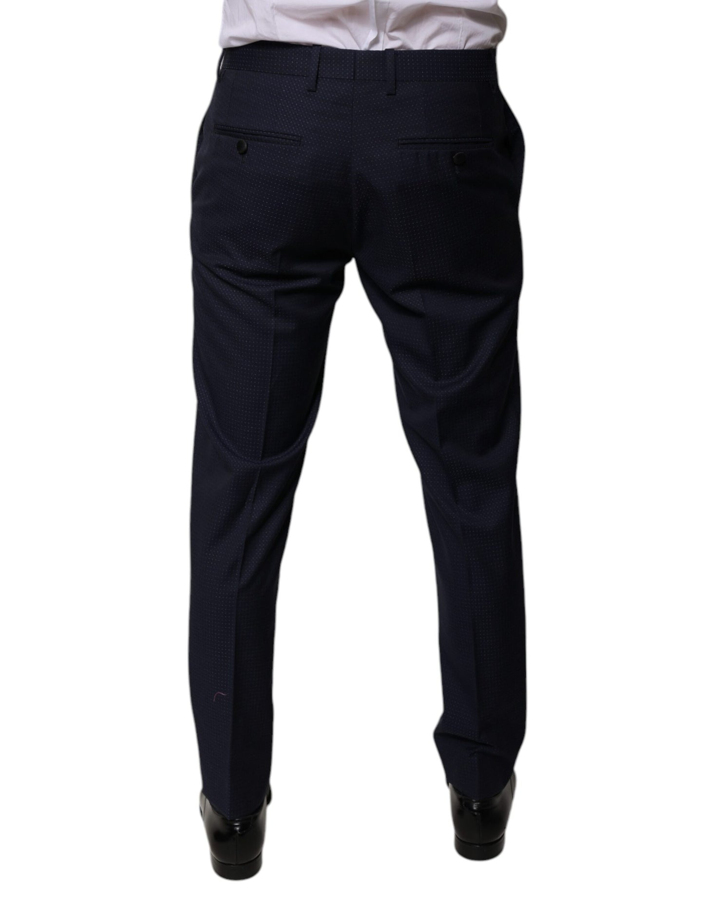 Pantalones de vestir de algodón azul oscuro para hombre