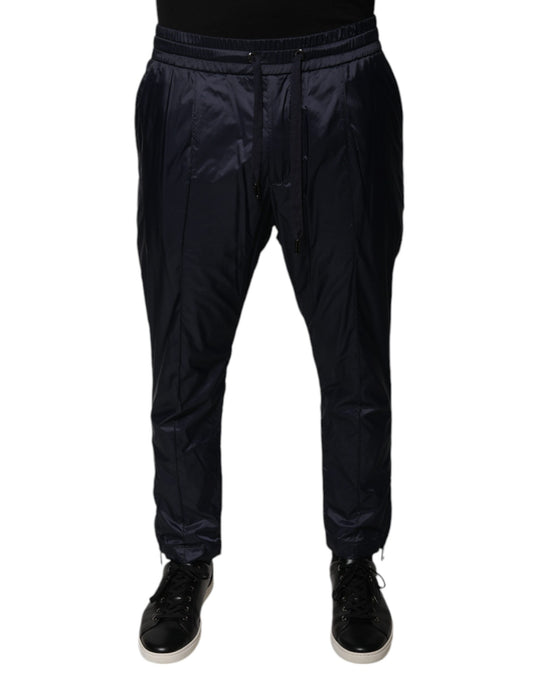 Pantalones deportivos ajustados de algodón azul oscuro