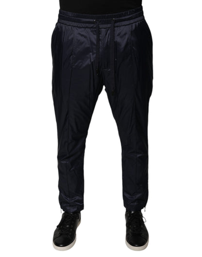 Pantalones deportivos ajustados de algodón azul oscuro