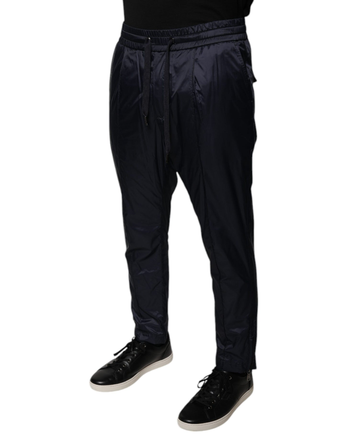 Pantalones deportivos ajustados de algodón azul oscuro
