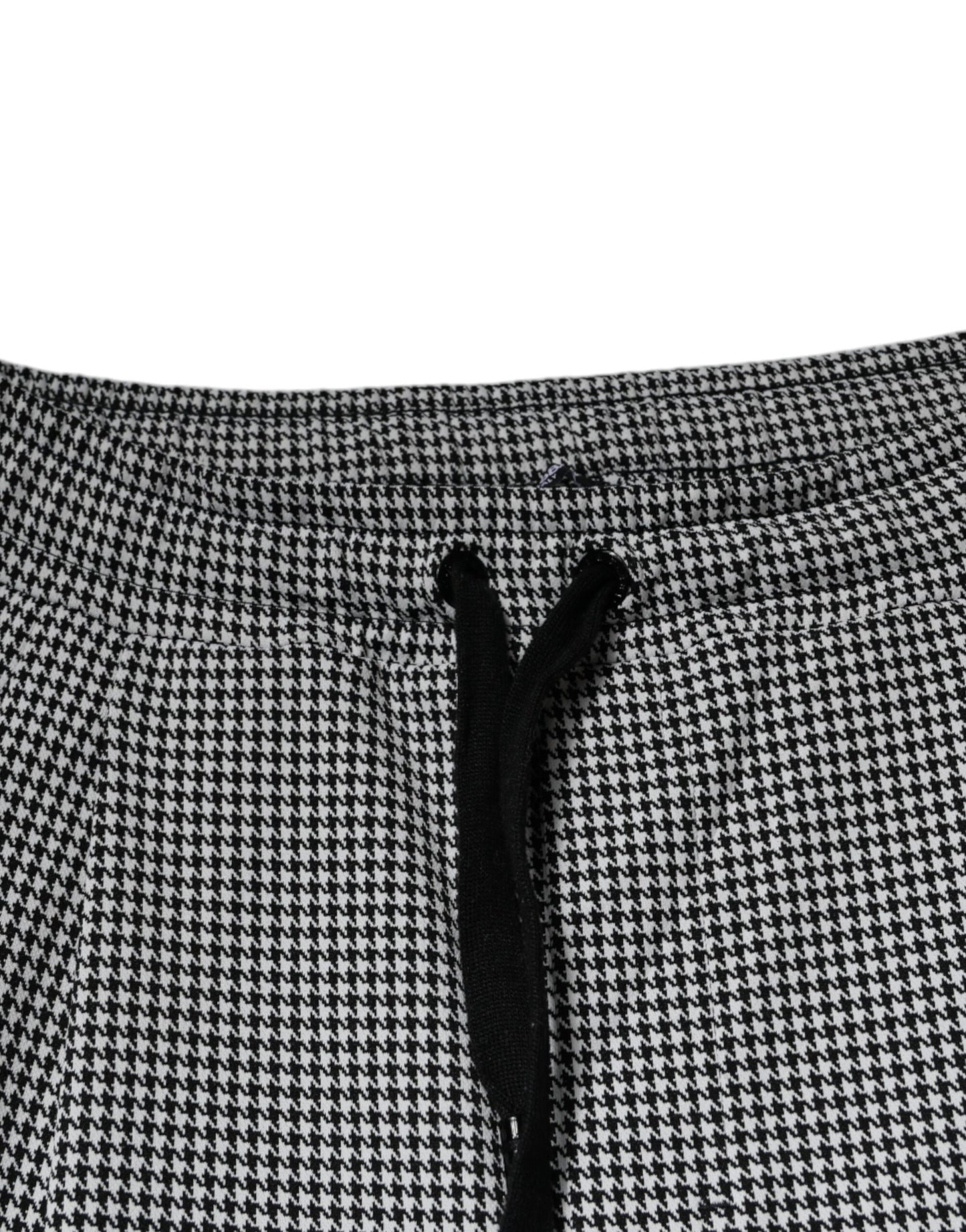 Pantalones de vestir ajustados con estampado de pata de gallo en blanco y negro
