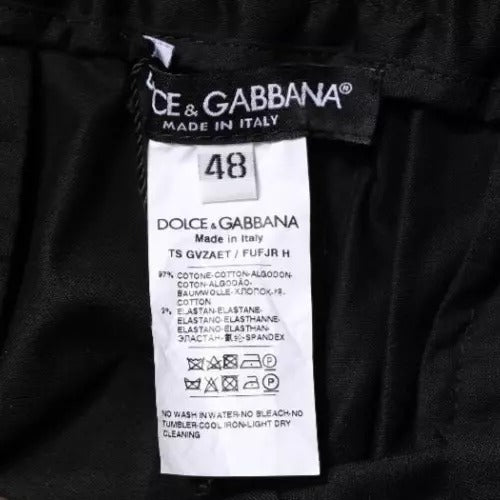 Pantalones deportivos ajustados de algodón elástico negro