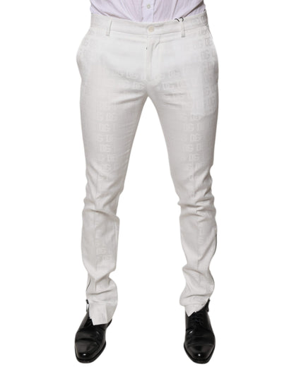 Pantalones de vestir formales cónicos de algodón blanco