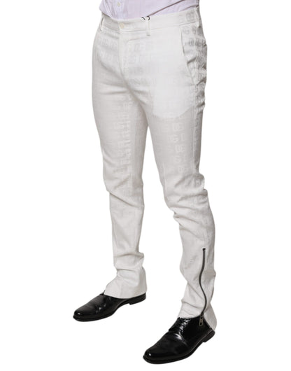 Pantalones de vestir formales cónicos de algodón blanco