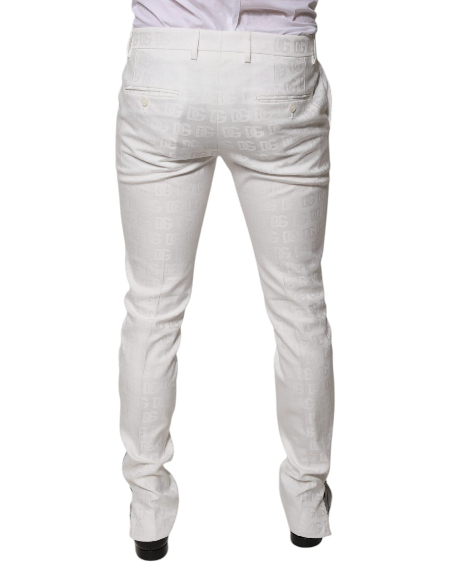 Pantalones de vestir formales cónicos de algodón blanco
