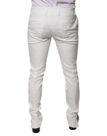 Pantalones de vestir formales cónicos de algodón blanco